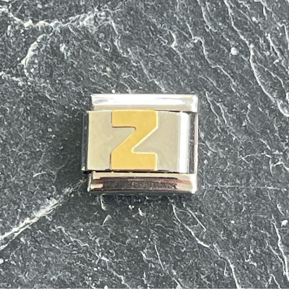Morellato Elegant Stainless Steel link with a Gold 'Z' on charm link